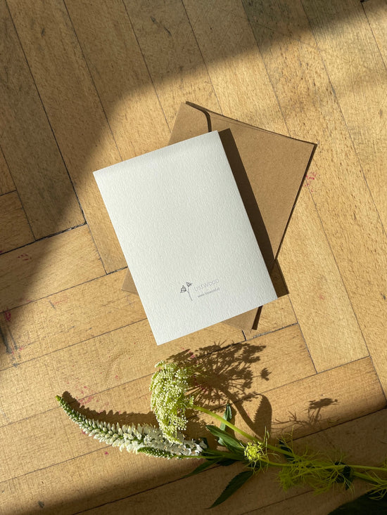Greeting card with pressed anemone